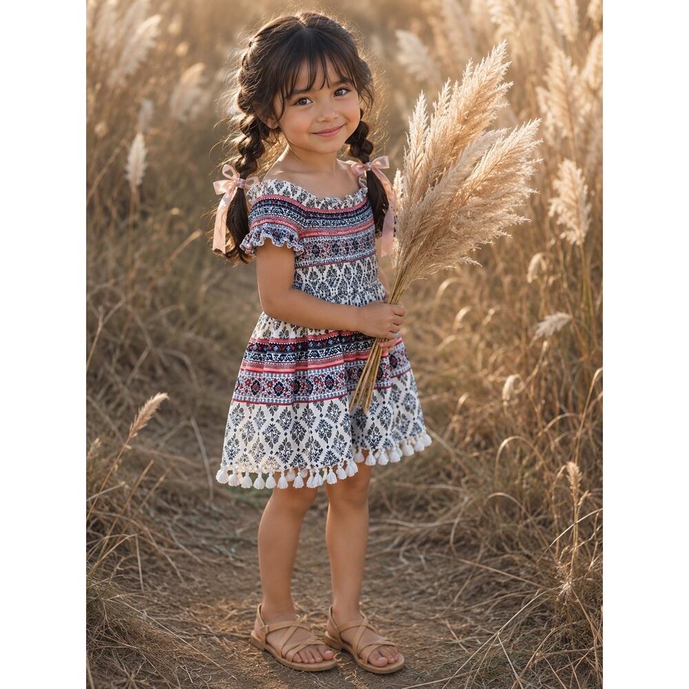 Wildflower Markets & Summer Light off shoulder smocked shorts boho romper 6